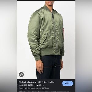 Authentic Alpha Industries Green Bomber Jacket